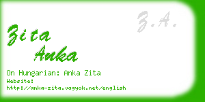 zita anka business card